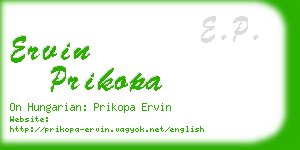 ervin prikopa business card